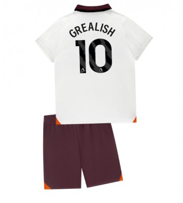 Manchester City Jack Grealish #10 Borta Kläder Barn 2023-24 Kortärmad (+ Korta byxor)